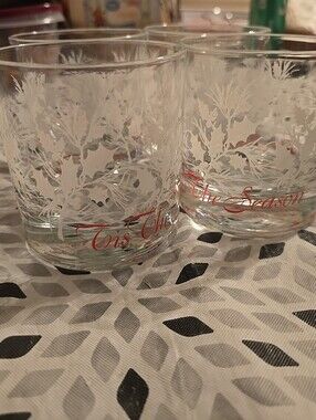 Holiday Etched Glass Tumblers - 'Tis The Season